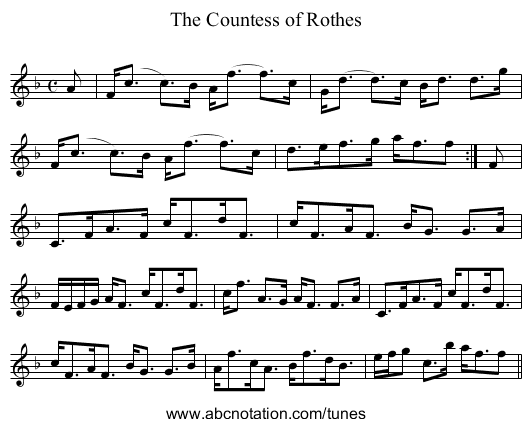 Countess of Rothes, The - staff notation