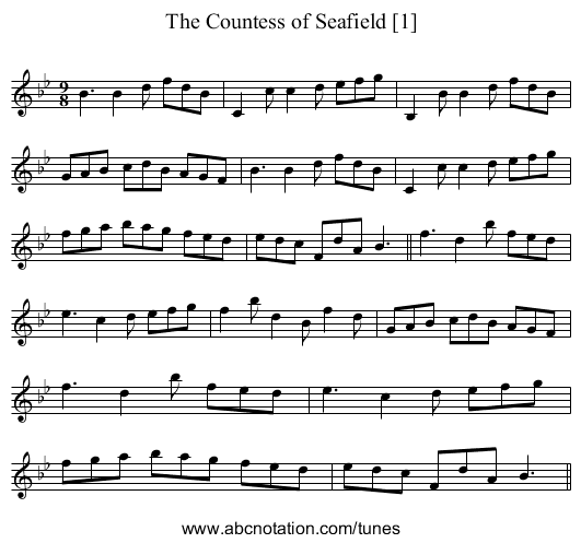 Countess of Seafield [1], The - staff notation