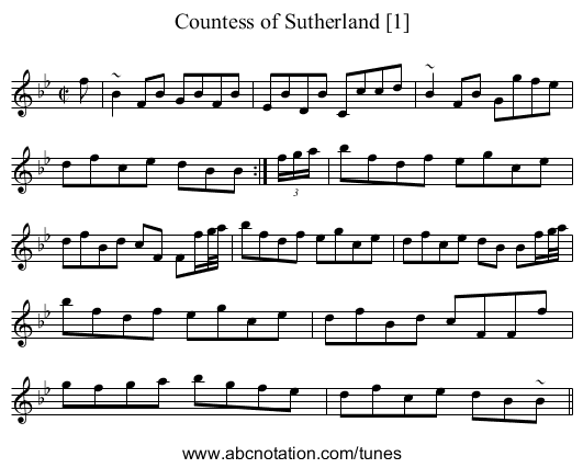 Countess of Sutherland [1] - staff notation