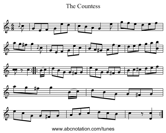 Countess, The - staff notation
