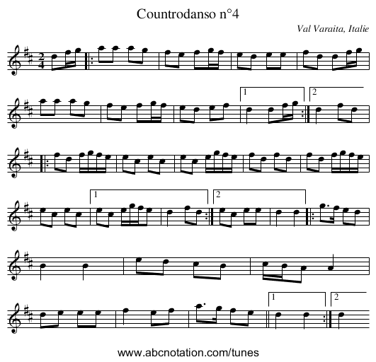 Countrodanso n°4 - staff notation