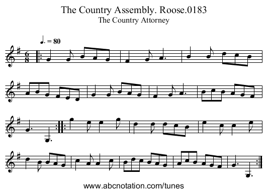 Country Assembly. Roose.0183, The - staff notation
