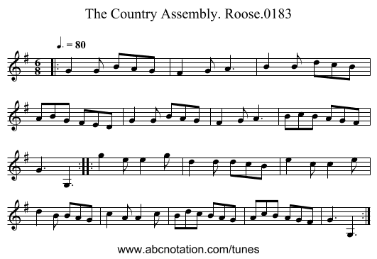 Country Assembly. Roose.0183, The - staff notation
