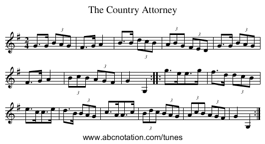 Country Attorney, The - staff notation