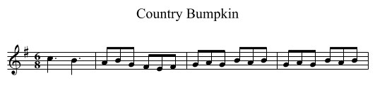 Country Bumpkin - staff notation