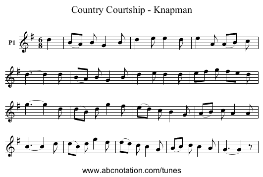 Country Courtship - Knapman - staff notation