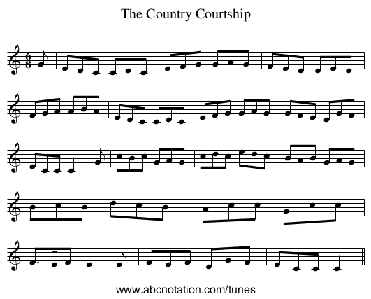 Country Courtship, The - staff notation