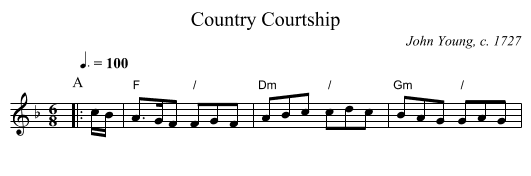 Country Courtship - staff notation