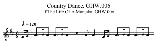 Country Dance. GHW.006 - staff notation