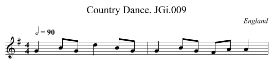 Country Dance. JGi.009 - staff notation