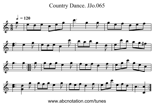 Country Dance. JJo.065 - staff notation
