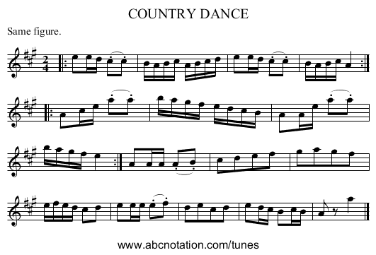 COUNTRY DANCE - staff notation