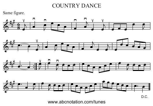 COUNTRY DANCE - staff notation