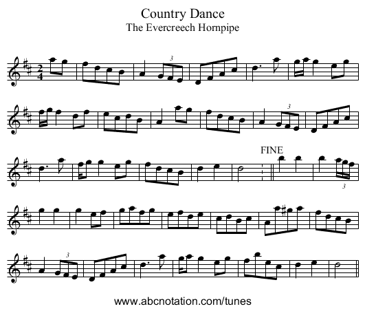 Country Dance - staff notation