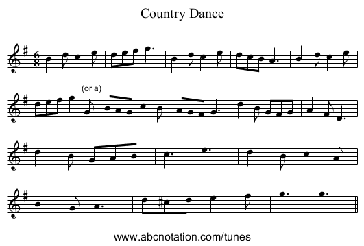 Country Dance - staff notation
