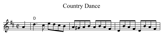 Country Dance - staff notation