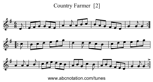 Country Farmer  [2] - staff notation