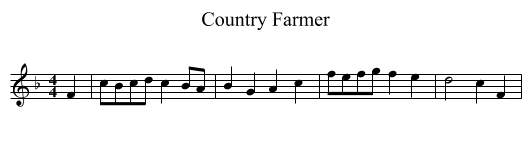 Country Farmer - staff notation
