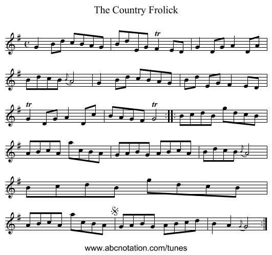 Country Frolick, The - staff notation