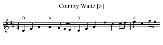 Country Waltz [3] - staff notation