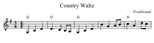 Country Waltz - staff notation
