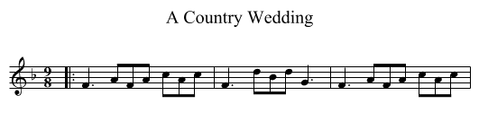 Country Wedding, A  - staff notation