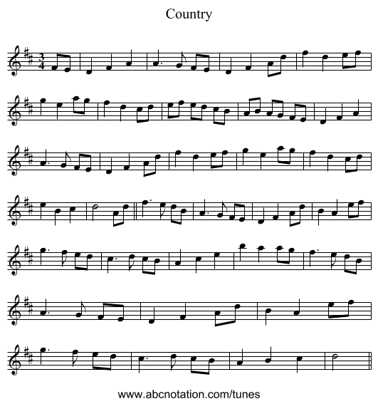 Country - staff notation