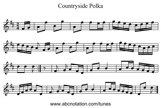 Countryside Polka - staff notation