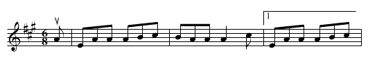 COUNTY DOWN - staff notation