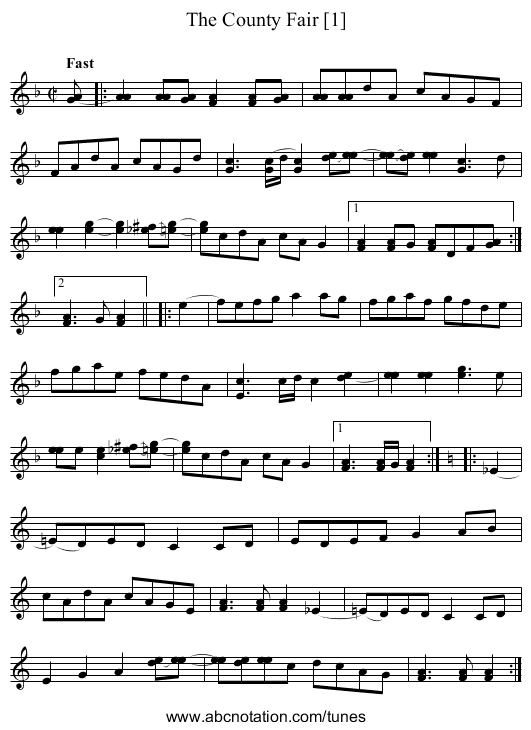 County Fair [1], The - staff notation