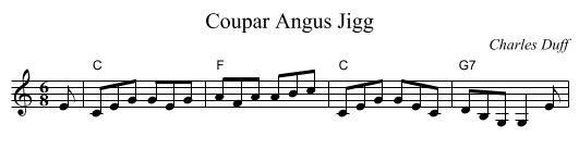 Coupar Angus Jigg - staff notation