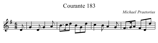 Courante 183 - staff notation