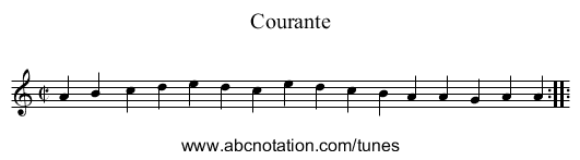 Courante - staff notation