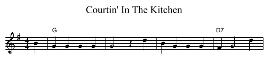 Courtin' In The Kitchen - staff notation