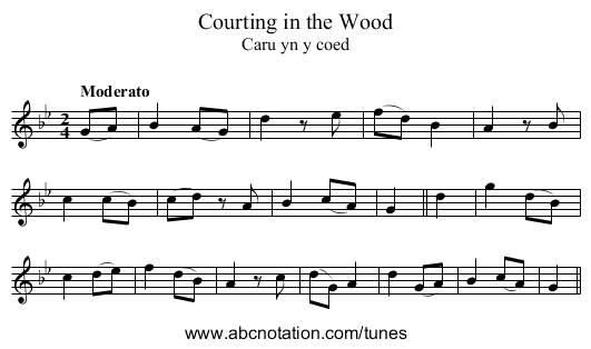 Courting in the Wood - staff notation