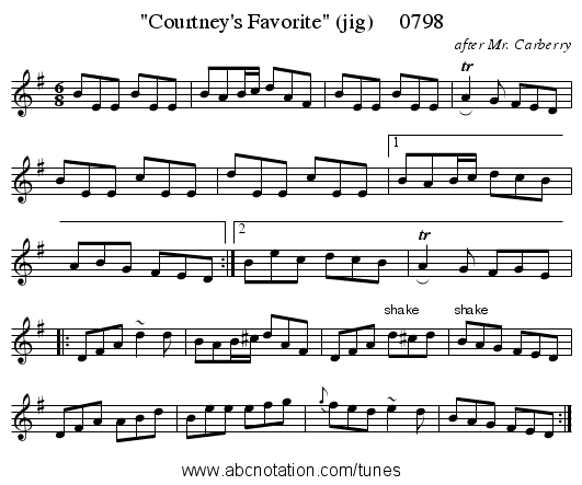 Courtney's Favorite (jig) 0798 - staff notation