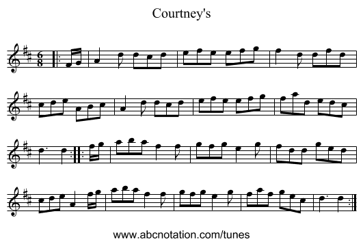 Courtney's - staff notation