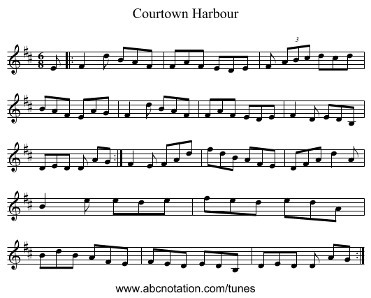 Courtown Harbour - staff notation