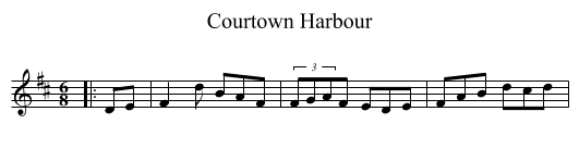 Courtown Harbour - staff notation