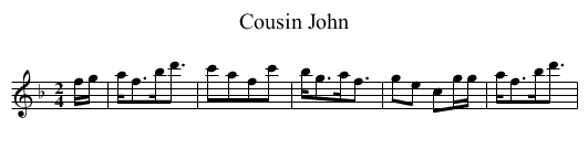 Cousin John - staff notation