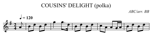 COUSINS' DELIGHT (polka) - staff notation