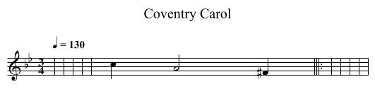 Coventry Carol - staff notation