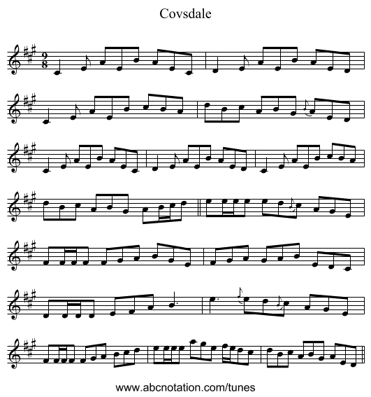 Covsdale - staff notation