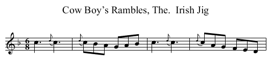 Cow Boy’s Rambles, The.  Irish Jig - staff notation