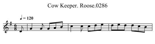 Cow Keeper. Roose.0286 - staff notation