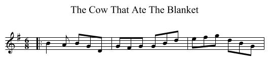 Cow That Ate The Blanket, The  - staff notation