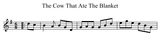 Cow That Ate The Blanket, The  - staff notation