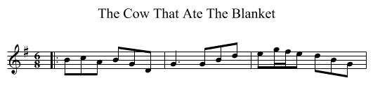 Cow That Ate The Blanket, The  - staff notation