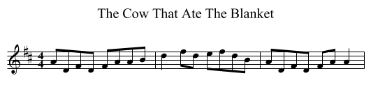 Cow That Ate The Blanket, The  - staff notation