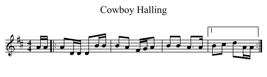 Cowboy Halling - staff notation